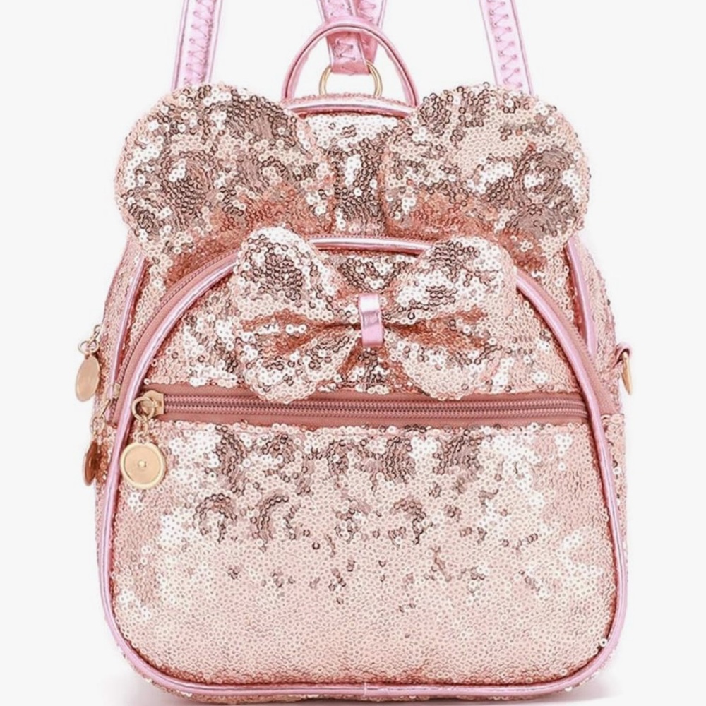 Rose Gold Mickey Ears Sequin Bow Mini Backpack